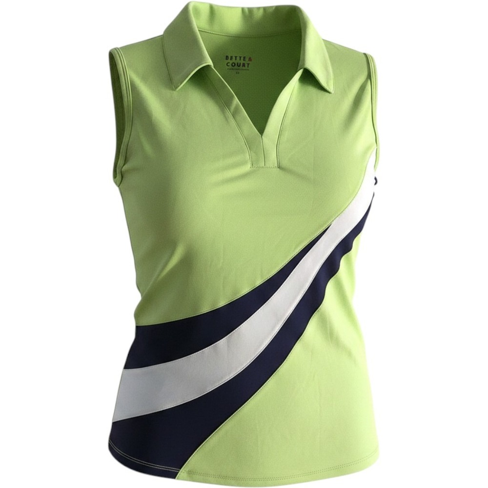 M Bette and Court‎ sleeveless active top lime green navy tennis golf pickleball